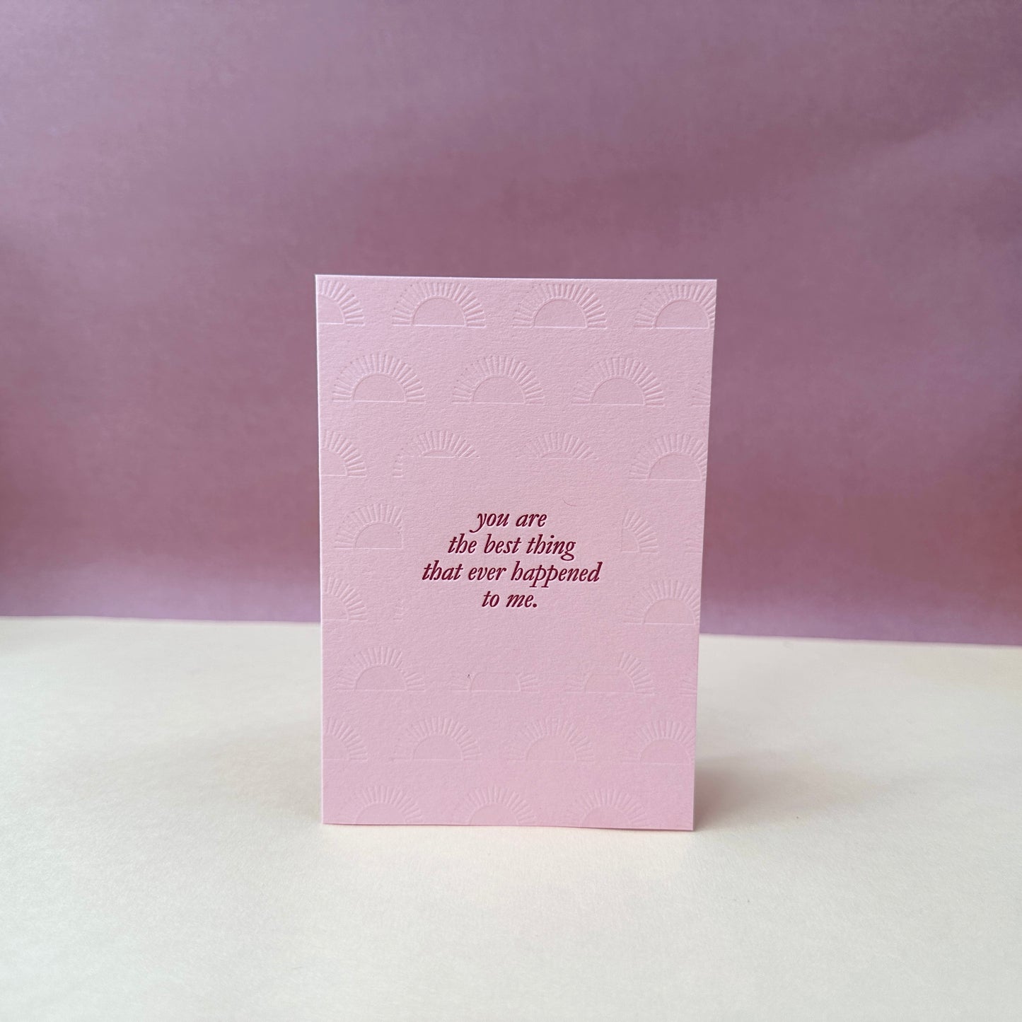 “You are the best” Letterpress Card