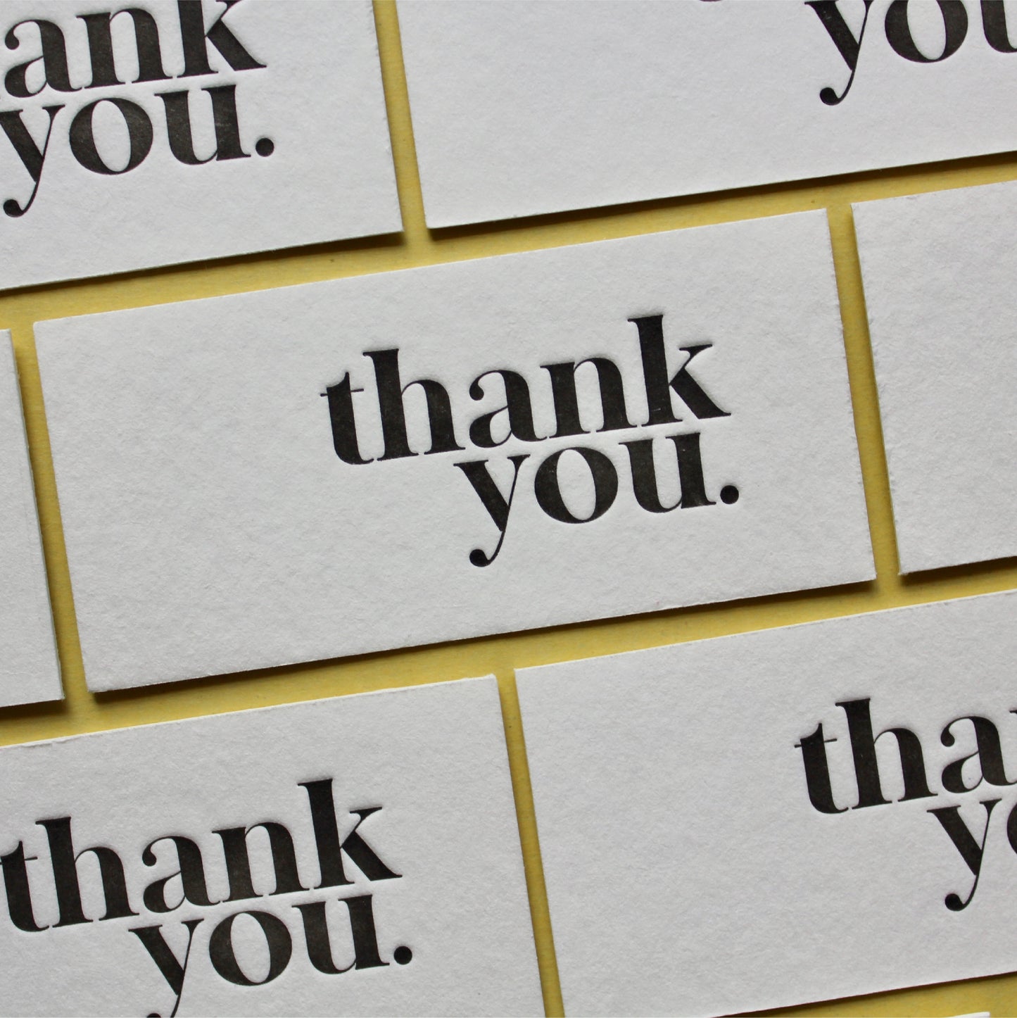 Letterpress "Thank you" swing tags