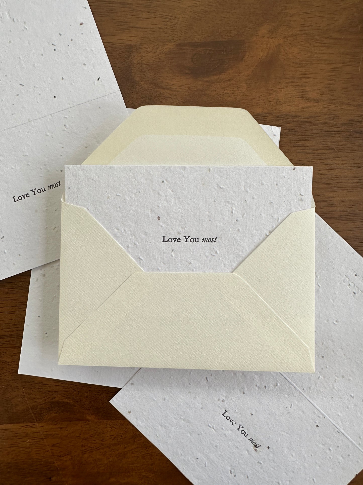 "Love You most" Letterpress Card
