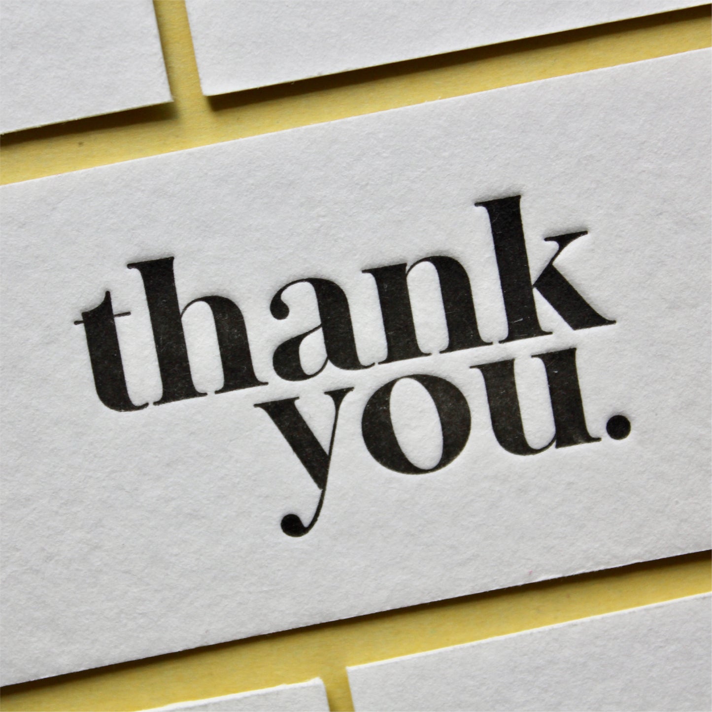 Letterpress "Thank you" swing tags